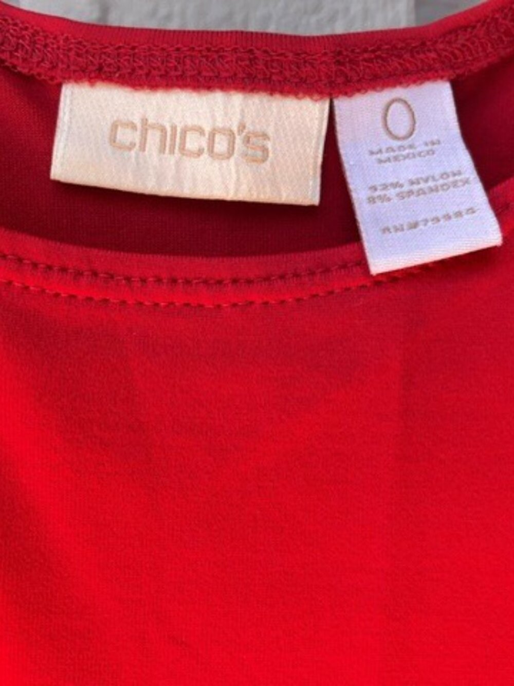 CHICO'S Scoop Neck Stretch Sleeveless Tank Top - Red - Picture 3 of 3